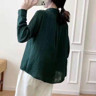 Stand Collar Pintuck Blouse