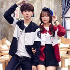 Couple Matching Two-tone Neoprene Buttoned Jacket