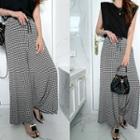 Drawcord Houndstooth Culottes Ivory - One Size