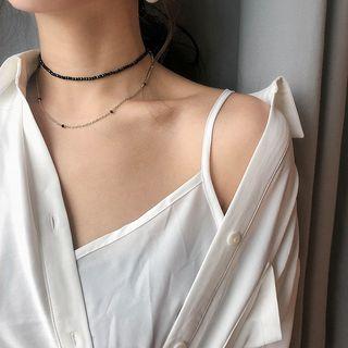 Layered Choker Necklace As Shown In Figure - One Size