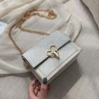 Faux Leather Heart Buckled Crossbody Bag