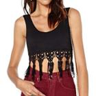 Fringe Hem Sleeveless Crop Top