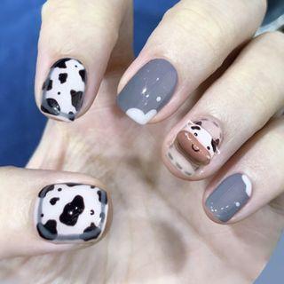 Cow Faux Nail Patch As Shown In Figure - One Size