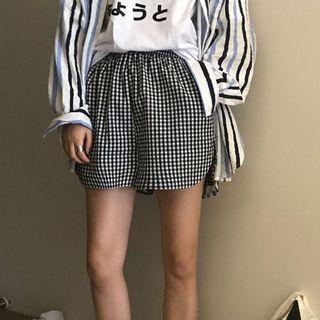 Gingham Shorts Plaid - One Size