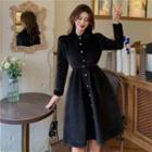 Quilted Button-up Coat Dress