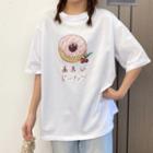 Short-sleeve Doughnut Print T-shirt