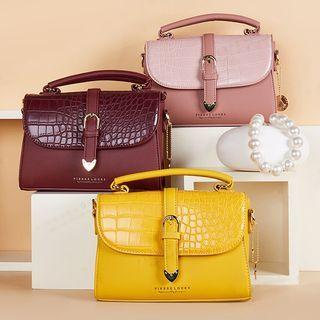 Faux Leather Croc Grain Satchel