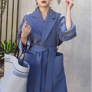 Tie-waist Open-front Coat