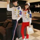 Couple Matching Applique Hooded Pullover