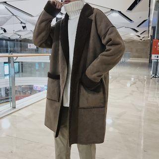 Contrast Trim Long Coat