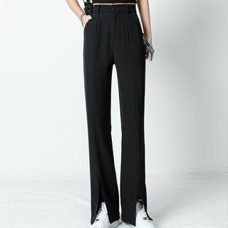 High Waist Slit Dress Pants (various Designs)
