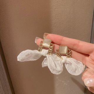 Gemstone Ribbon Stud Earring