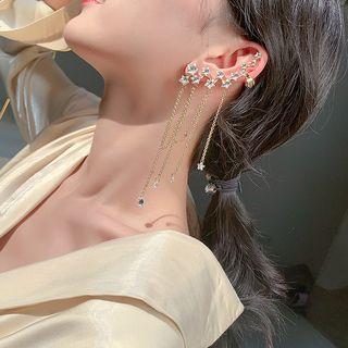 Star Chain Drop Earrings / Earcuff A01-82 - One Size