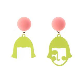 Asymmetric Face Earring / Clip-on Earring