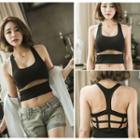 Caged Back Cropped Tank Top