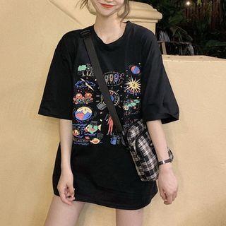 Short Sleeve Oversized Print T-shirt