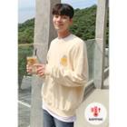 Smile Printed Fleece-lined Boxy Sweatshirt