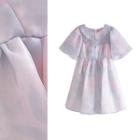 Short Sleeve Collared Tie-dye Mini Dress