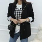 Notched-lapel Double-breasted Jacket Black - One Size