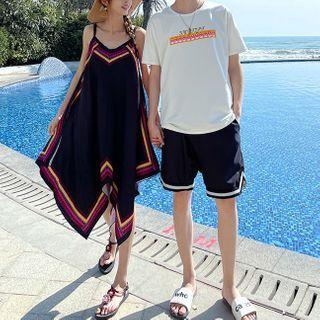 Couple Matching Spaghetti Strap Dress / T-shirt / Shorts