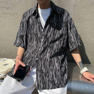 Short-sleeve Melange Shirt