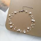 Layered Faux Pearl Necklace 1 Piece - White - One Size