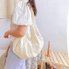 Daisy Print Shoulder Bag Beige - One Size