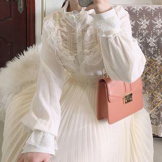 Bell-sleeve Lace Shirt Almond - One Size