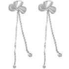 Petal Rhinestone Sterling Silver Fringed Earring Silver - One Size