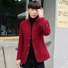 Stand-collar Woolen Jacket