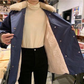 Buttoned Sashed Padded Jacket
