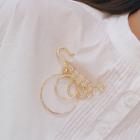 Safety Pin & Hoop Brooch Gold - One Size