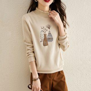 Plant Embroidered Sweatshirt