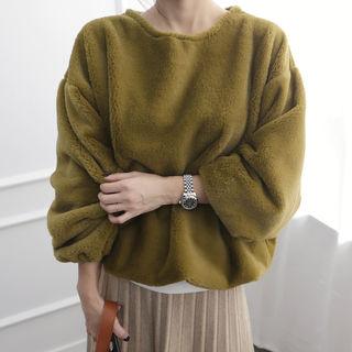 Boxy Faux-fur Pullover