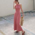 Halter Neck A-line Maxi Dress Pink - One Size