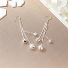 Bead Drop Earring 1 Pair - Type 01 - 5264 - Silver - One Size