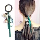 Flower & Ribbon Bow Hair Tie