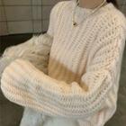 Cable Knit Sweater Sweater - White - One Size
