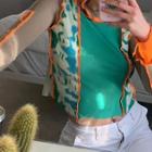 Long-sleeve Tie-dyed Paneled T-shirt