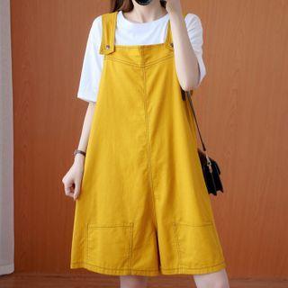 Wide-leg Jumper Shorts Yellow - One Size