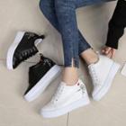 Print Hidden Wedge Sneakers