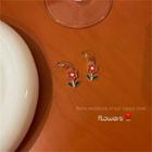 Flower Alloy Dangle Earring Jml4643 - 1 Pair - Gold - One Size