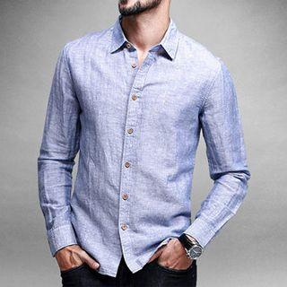 Linen-blend Long-sleeve Shirt