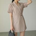 Notched-lapel Single-breasted Playsuit