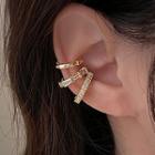 Rhinestone Hoop Earring Set Of 3 - Gold - One Size