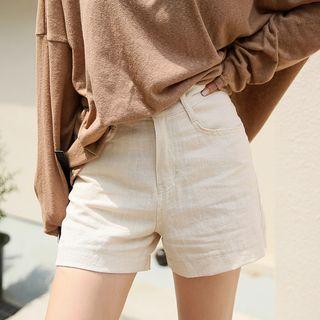 Zip-front Hemp Shorts