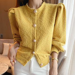 Puff-sleeve Boucl  Blouse