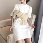 Set: Short-sleeve T-shirt Dress + Camisole Top