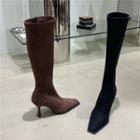 Square-toe Tall Stiletto Boots