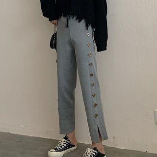 Button Straight Fit Pants
